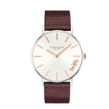 Coach Perry White Dial Brown Leather Strap Watch for Women - 14503154