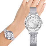 Swarovski Octea Nova Silver Dial Silver Mesh Strap Watch for Women - 5650039