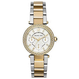 Michael Kors Parker White Dial Two Tone Steel Strap Watch for Women - MK6055