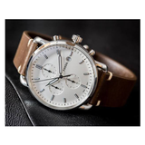 Fossil The Commuter White Dial Brown Leather Strap Watch for Men - FS5402