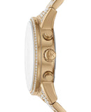 Michael Kors Ritz Three-Hand Glitz Crystals Gold Dial Gold Steel Strap Watch for Women - MK6747