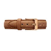 Daniel Wellington Classic Petite Durham Black Dial Brown Leather Strap Watch For Women - DW00100166