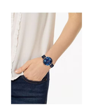 Fossil Jacqueline Blue Dial Blue Leather Strap Watch for Women - ES4673