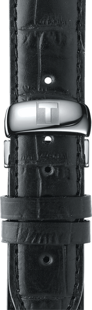 Tissot Automatics III Day Date Black Dial Black Leather Strap Watch For Men - T065.430.16.051.00