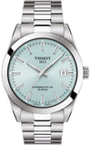 Tissot Gentleman Powermatic 80 Silicium Ice Blue Silver Steel Strap Watch For Men - T127.407.11.351.00