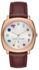 Marc Jacobs Mandy White Dial Brown Leather Strap Watch for Women