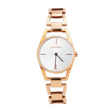 Calvin Klein Dainty White Dial Rose Gold Steel Strap Watch for Women - K7L23646