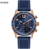 Guess Fleet Blue Dial Blue Rubber Strap Watch for Men - W0971G3