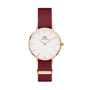 Daniel Wellington Roselyn 3A Petite White Dial Red NATO Strap Watch For Women - DW00100293
