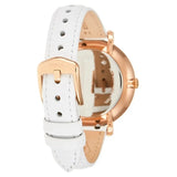 Fossil Jacqueline Quartz Mother of Pearl White Dial White Leather Strap Watch for Women - ES4579