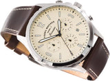 Fossil Forrester Chronograph Cream Dial Brown Leather Strap Watch for Men - FS5696