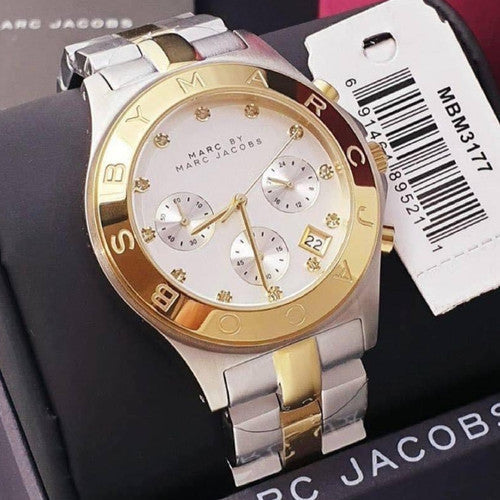 Marc Jacobs Blade Chronograph Silver Dial Two Tone Steel  display picture 2