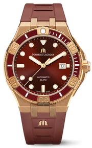 Maurice Lacroix Aikon Venturer Asia Special Edition Red Dial Red Rubber Strap Watch For Men - AI6058-BRZ6B-530-6
