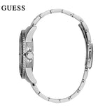 Guess G Twist Diamonds Silver Dial Silver Steel Strap Watch For Women - W1201L1