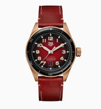 Tag Heuer Autavia Calibre 5 Chinese New Year Maroon panggil Maroon Leather Strap Watch untuk Pria - WBE5193.FC8300