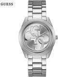 Guess G-Twist Silver Dial Silver Steel Strap Watch for Women - W1082L1