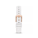 Fossil Jacqueline Quartz Mother of Pearl White Dial White Leather Strap Watch for Women - ES4579