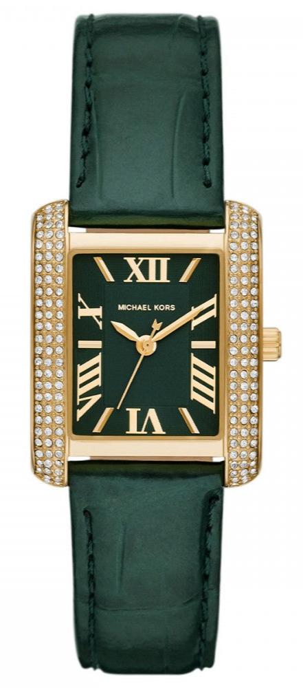 Michael Kors Emery Quartz Diamonds Green Dial Green Leather