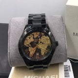 Michael Kors Layton Pave Black Dial Black Steel Strap Watch for Women - MK6091