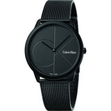 Calvin Klein Minimal Black Dial Black Mesh Bracelet Watch for Women - K3M524B1