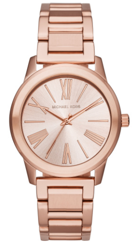 Michael Kors Hartman Rose Gold Dial Rose Gold Steel Strap Watch For Women - MK3491