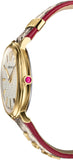 Versace V Circle Quartz White Dial Brown Leather Strap Watch For Women - VBP08017