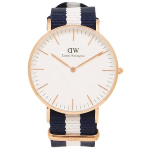 Daniel Wellington Classic Glasgow White Dial Two Tone NATO Strap Watch For Women - DW00100031
