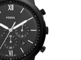 Fossil Neutra Chronograph Black Dial Black Steel Strap Watch for Men - FS5474