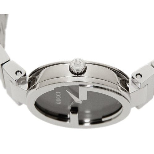 Gucci Interlocking G Quartz Black Dial Black Steel Strap Watch For