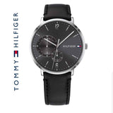 Tommy Hilfiger Brooklyn Black Dial Black Leather Strap Watch for Men - 1791509