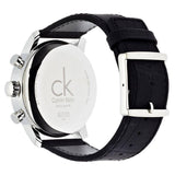 Calvin Klein City Chronograph Black Dial Black Leather Strap Watch for Men - K2G271CX