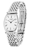 Longines La Grande Classique de Longines Tonneau White Dial Silver Steel Strap Watch untuk Wanita - L4.205.4.11.6