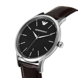 Emporio Armani Renato Quartz Black Dial Brown Leather Strap Watch For Men - AR11187