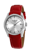 Tissot Couturier Lady Silver Dial Red Leather Strap Watch for Women - T035.210.16.031.01