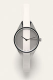 Calvin Klein Rebel White Dial White Leather Strap Watch for Women - K8P231L6