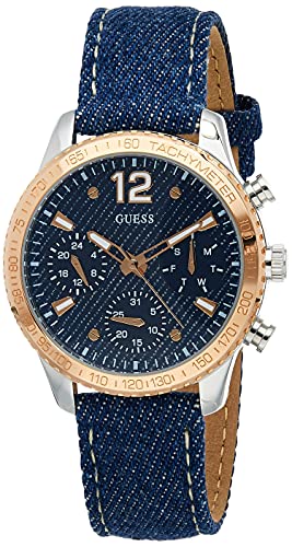 Guess Marina Chronograph Blue Dial Blue Denim Strap Watch For Women - W1057L1