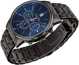 Tommy Hilfiger Kyle Quartz Blue Dial Black Steel Strap Watch for Men - 1791633