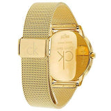 Calvin Klein Minimal White Dial Gold Mesh Bracelet Watch for Men - K3M21526