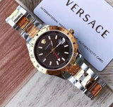 Versace Hellenyium Quartz Brown Dial Two Tone Steel Strap Watch For Men - V11040015 