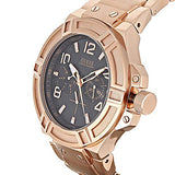 Guess Rigor Multi Function Black Dial Rose Gold Steel Strap Watch For Men - W0218G3