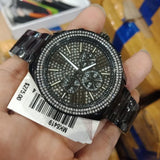 Michael Kors Wren Crystals Black Dial Black Steel Strap Watch For Women - MK6419