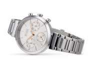 Hugo Boss Flawless Chronograph Silver Dial Silver Steel Strap Watch for Women - 1502530