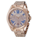 Michael Kors Bradshaw Chronograph Rose Gold Dial Rose Gold Steel Strap Watch For Women - MK6321