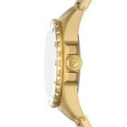 Fossil Blue Dive Three Hand White Dial Gold Steel Strap Watch For Women - ES5350