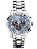 Guess Horizon Chronograph Quartz Blue Dial Silver Steel Strap Watch for Men - W0379G6