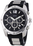 Guess Intrepid Chronograph Black Dial Two Tone Steel Strap Watch for Men - W0167G1