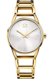 Calvin Klein Stately White Dial Gold Steel Strap Watch for Women - K3G2352W