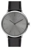 Hugo Boss Modern Grey Dial Black Leather Strap Watch for Men - 1513540