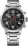 Tommy Hilfiger Jake Chronograph Black Dial Silver Steel Strap Watch for Men - 1791234