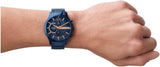 Armani Exchange Hampton Chronograph Blue Dial Blue Steel Strap Watch For Men - AX2430